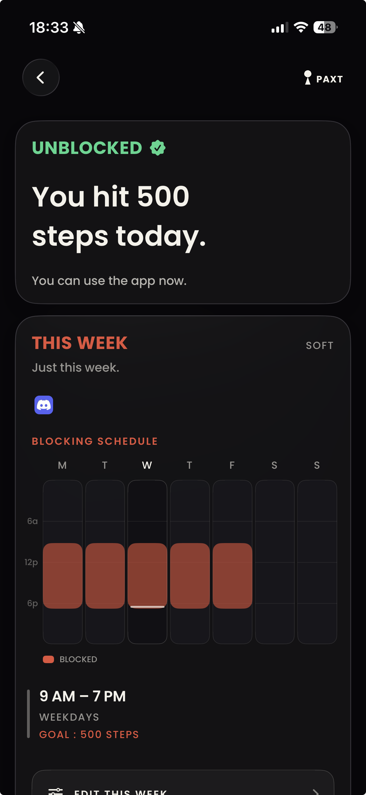 Unblocked: you hit 500 steps today, you can use the app now
